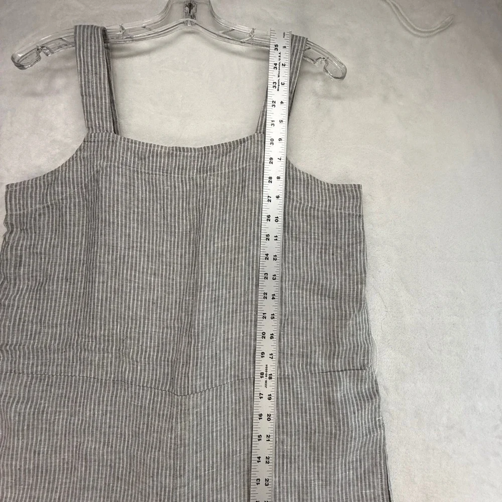 Everlane Linen Striped Jumpsuit Wide Leg Sleeveless Casual Size 10 NWOT- no belt